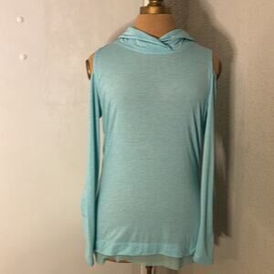 Nanette Lepore Women's Cold Shoulder Top Tunic Angel Blue  XS Athleisure Casual